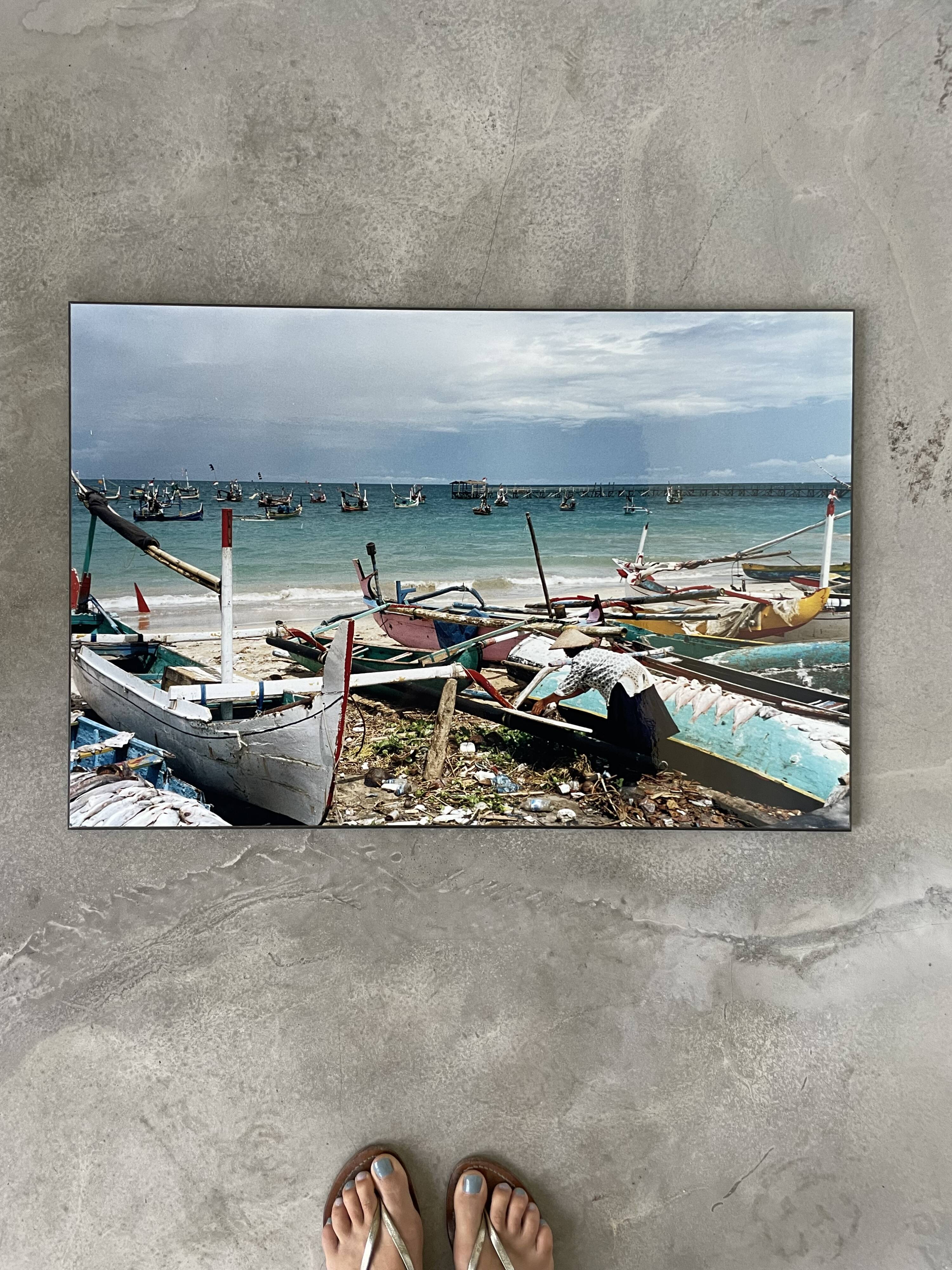 Photographie ancienne pêcheurs 50x76cm