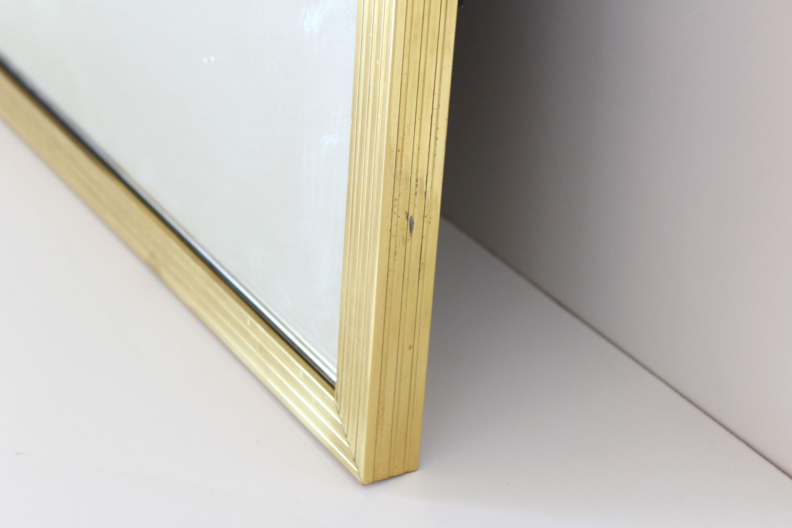 Miroir vintage des années 1970 avec cadre en verge d'or