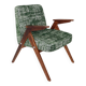 Fauteuil lounge scandinave vert, tissu d'ameublement bohème mélangé