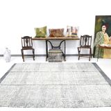 7x9 Blue White Modern Vintage Rug, 200x271Cm SK 34018 FREE SHIPPING