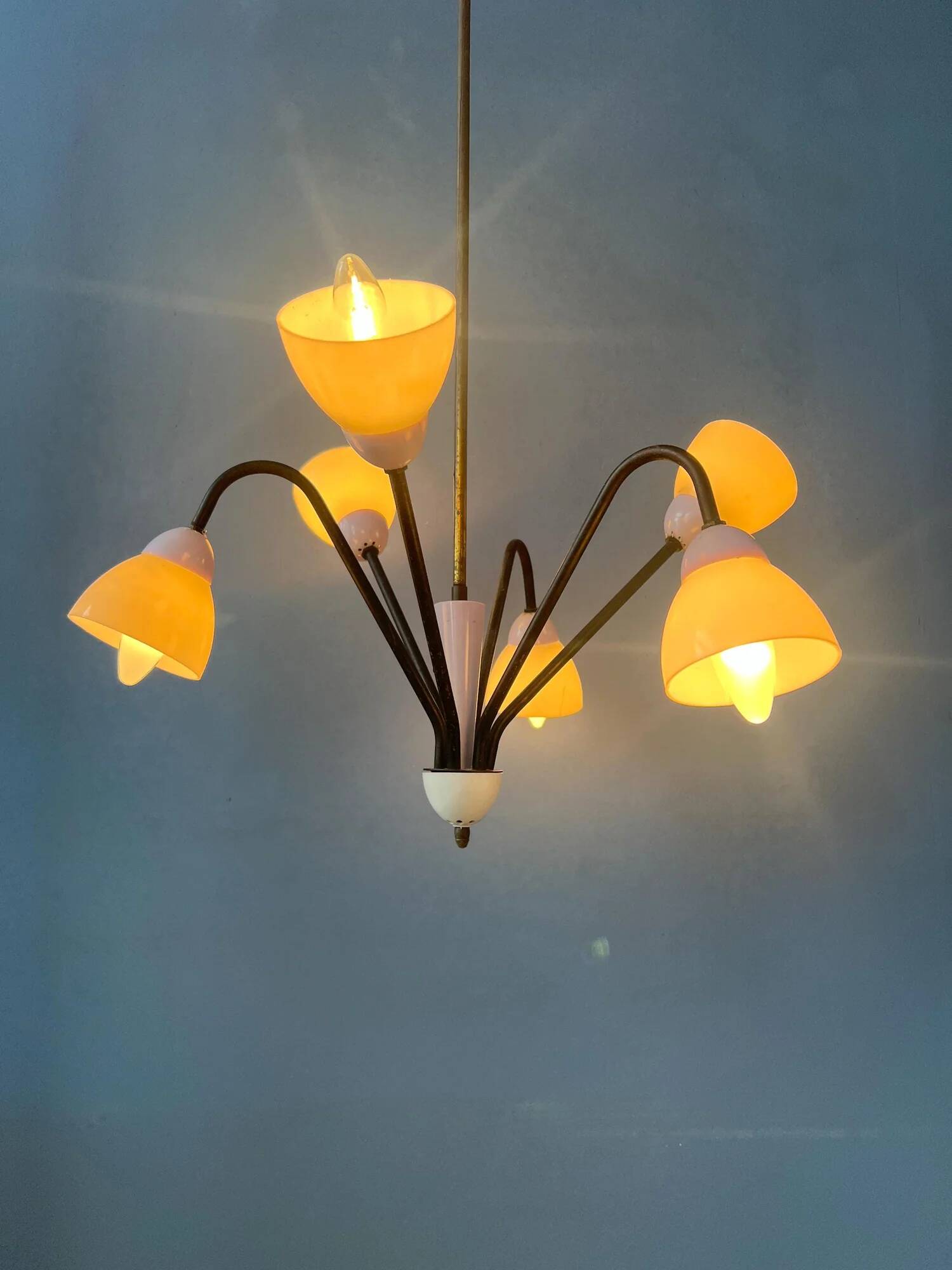 50s mid-century vintage lilac spider pendant lamp