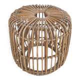 Tabouret rond en rotin