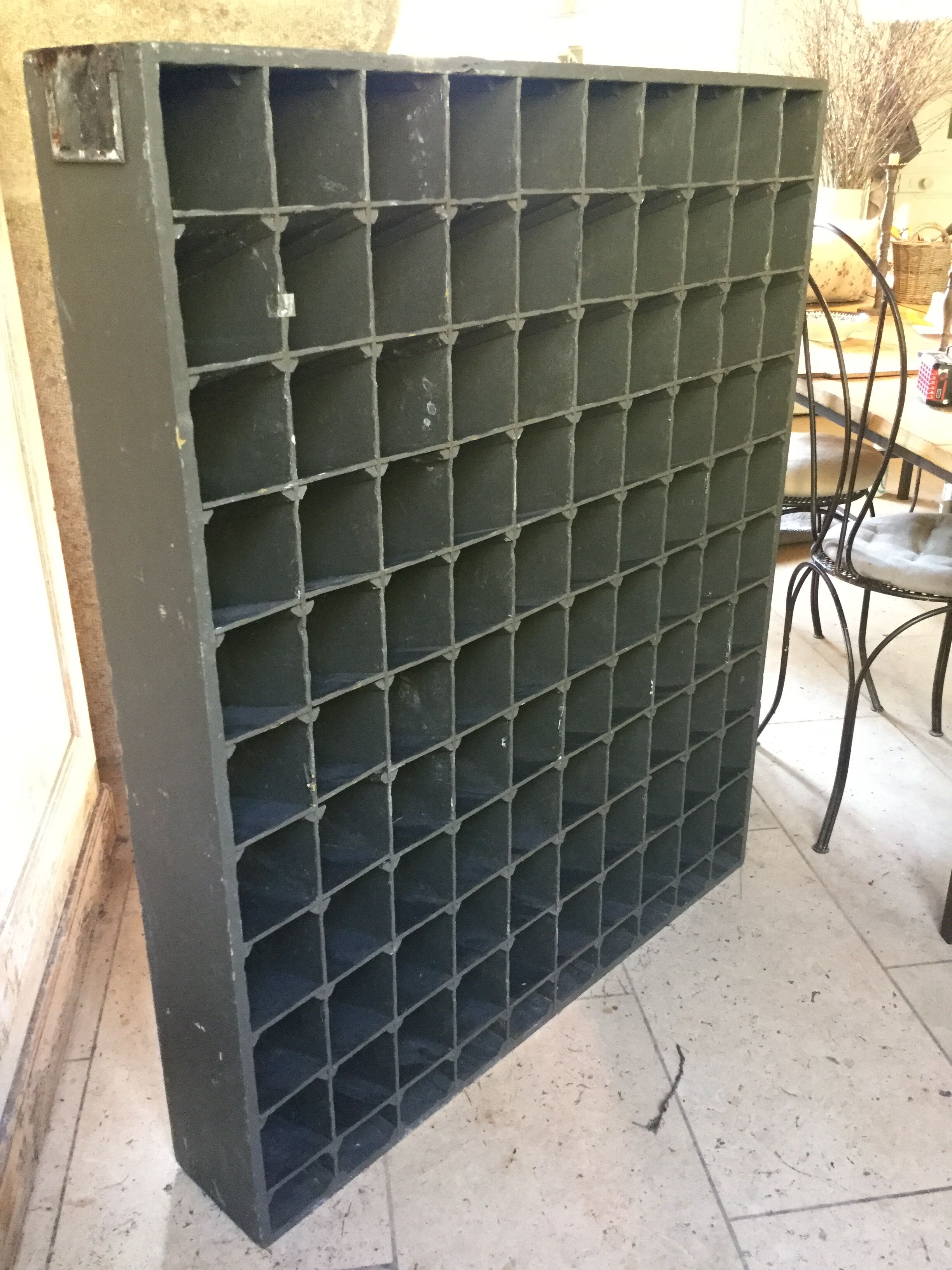 Old wooden shelf door bottle