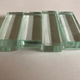 Set of 4 modernist crystal knife holders