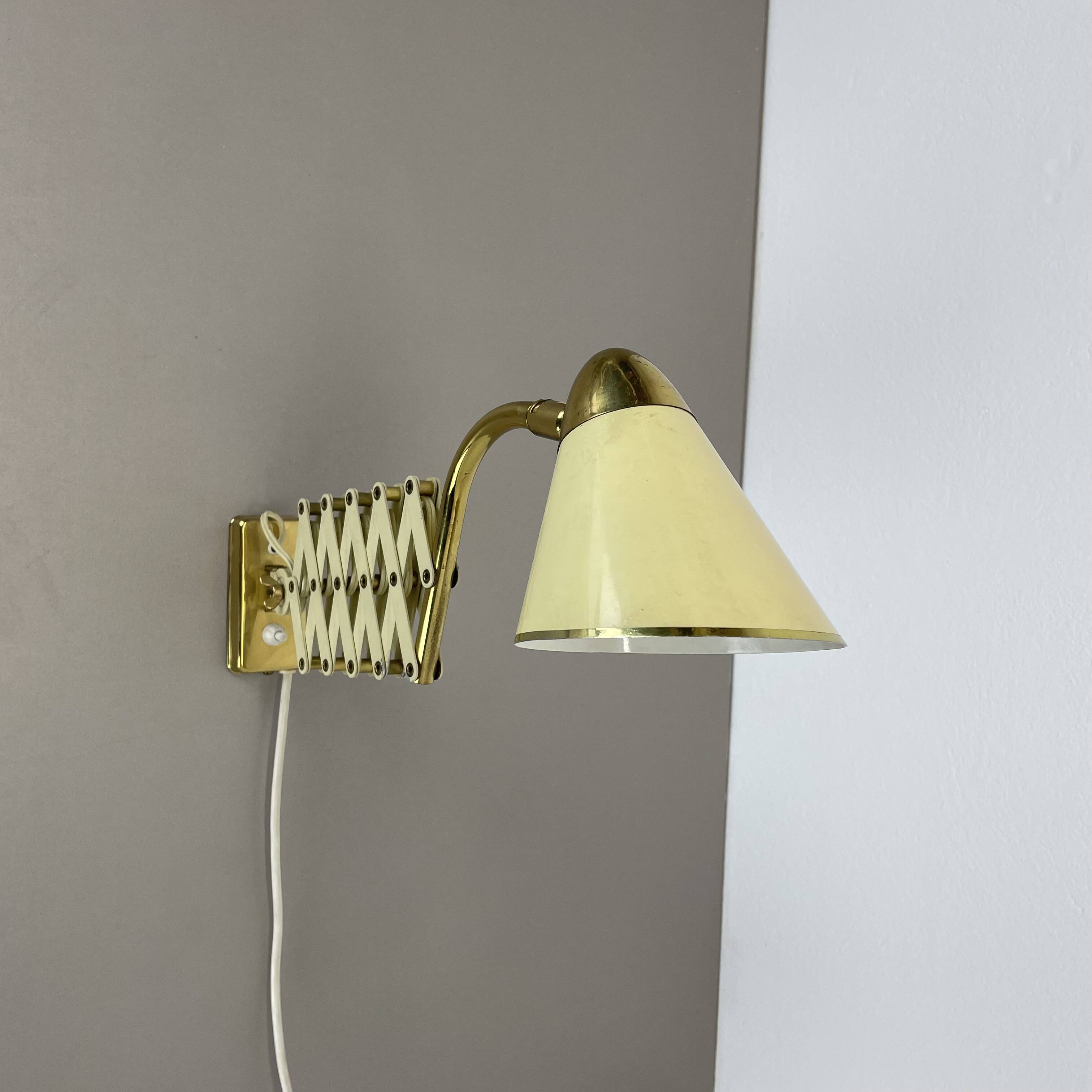 Original scissors wall light brass and metal by SIS Leuchten, Germany 1950s
