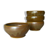 Four Digoin golden sandstone bowls
