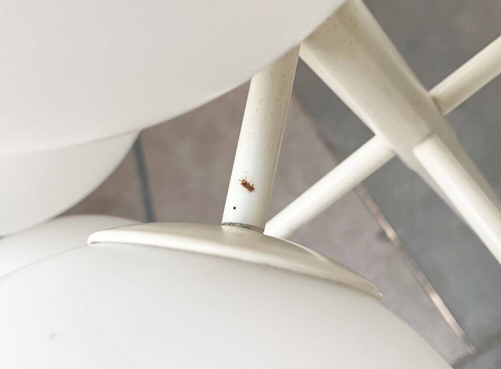 Minimalist glass and metal floor lamp from Switzerland, mid-century by E.R. Nele for Temde, 1960s.