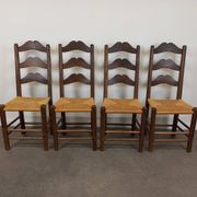 Straw brutalist chairs, set of 4
