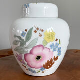 Wedgwood « Meadow Sweet » Pot de gingembre, porcelaine tendre avec motif de fleurs roses et bleues, fabriqué en Angleterre