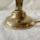 Old brass accent lamp in the shape of a flower