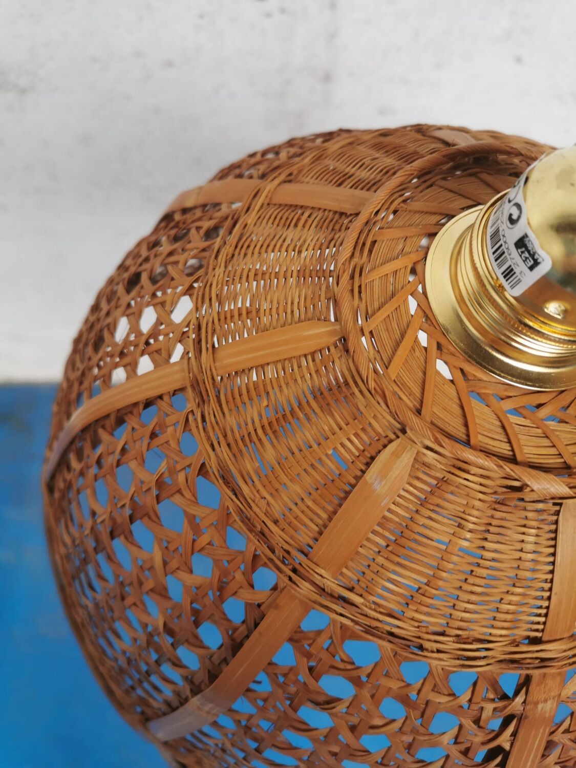 Vintage wicker pendant lamp