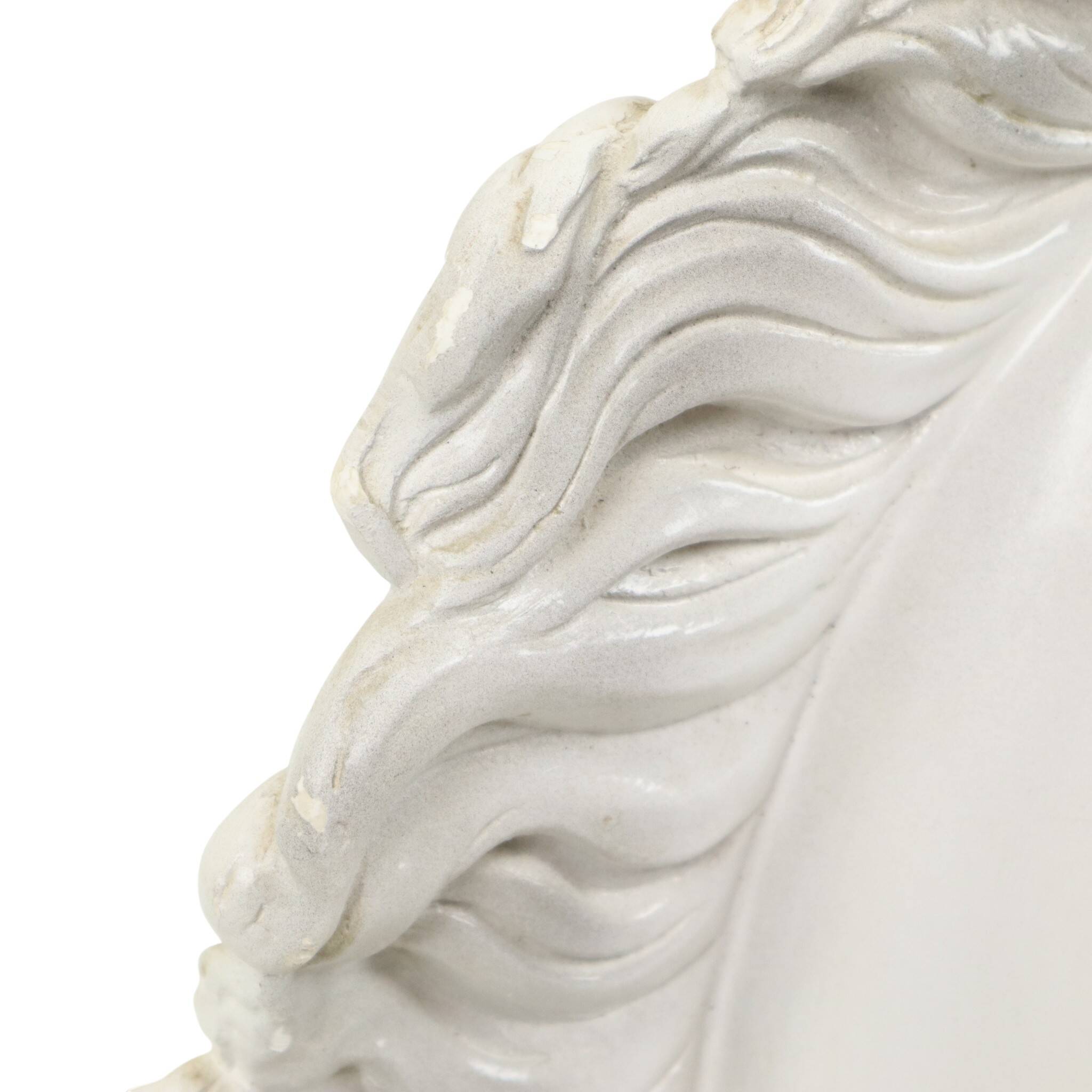 Large Classical Bust Parthenon Horse Greek Style Plaster 39cm