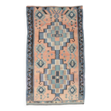 6x10 Peach & Navy Blue Turkish Kilim Rug, 168x296Cm