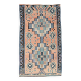 6x10 Peach & Navy Blue Turkish Kilim Rug, 168x296Cm