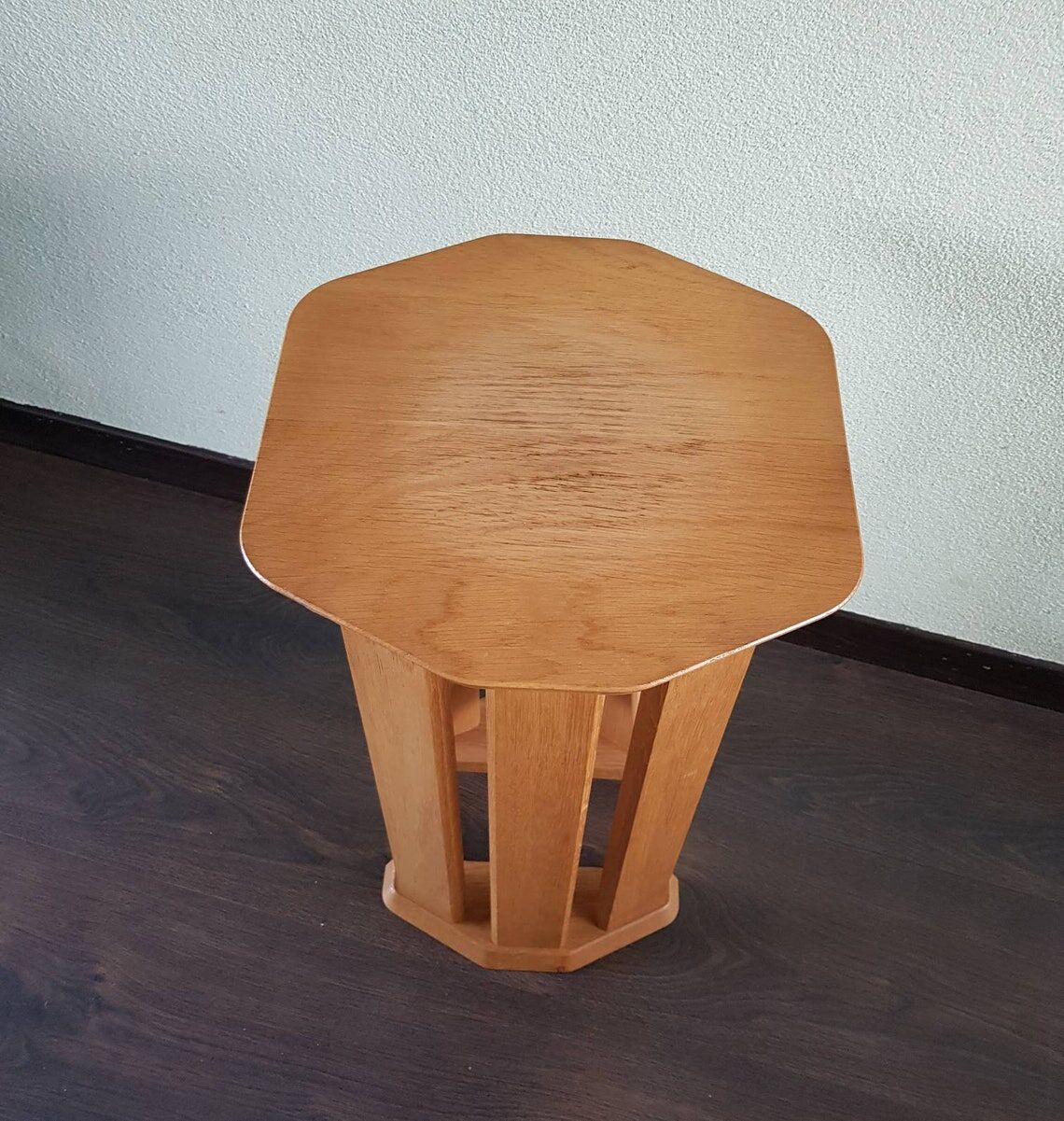 Table de bout en bois vintage années 80