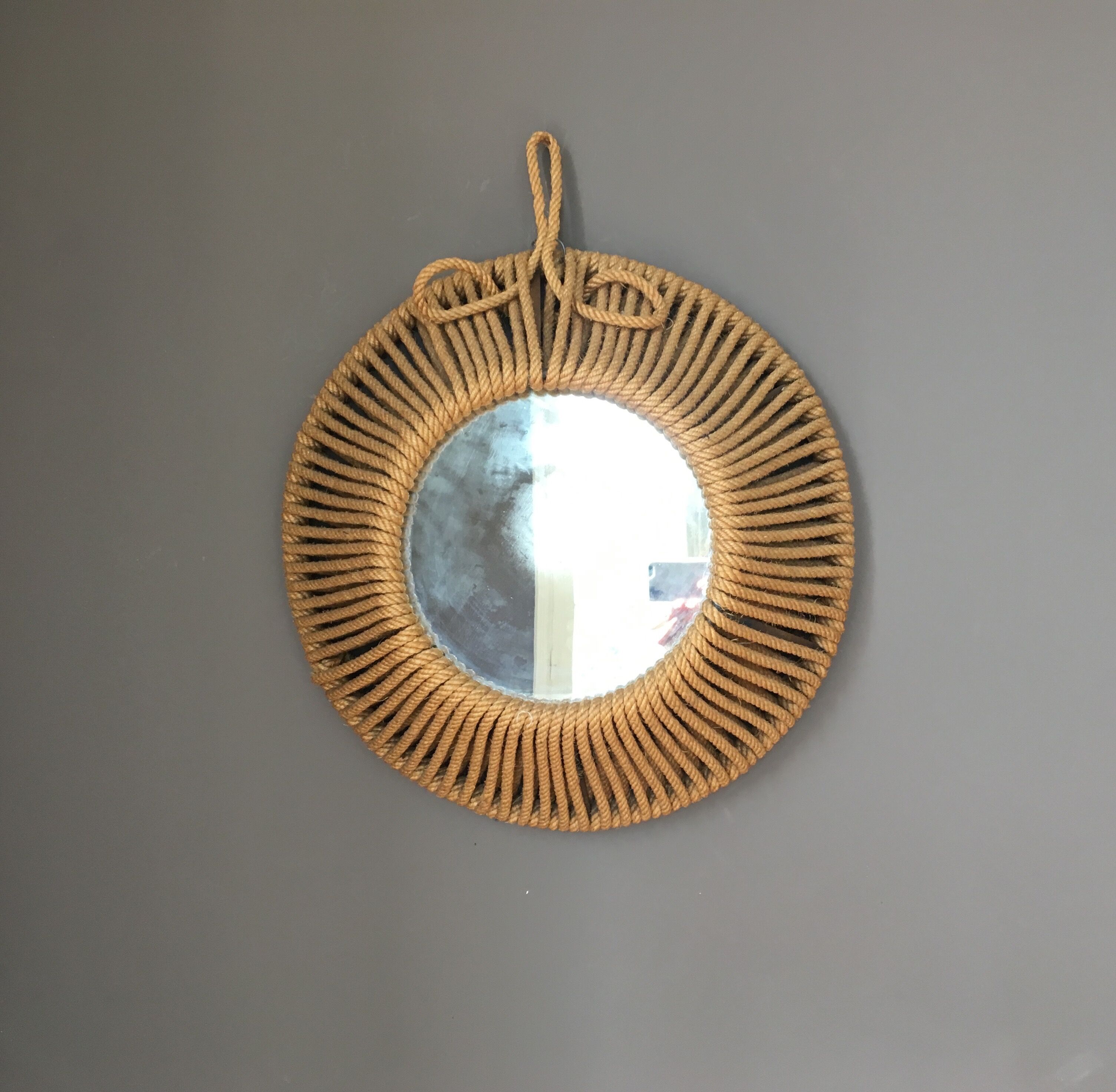 Mirror in rope early 195 - 48x48cm