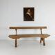 Victorian pitch pine short railway antique bench