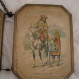 Triptych mirror of travel pocket lithographs p.b paris deposited around 1900