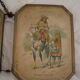 Miroir triptyque de voyage poche lithographies P.B PAris Déposé vers 1900