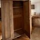 Antique wardrobe in raw solid oak: hanging space + shelves