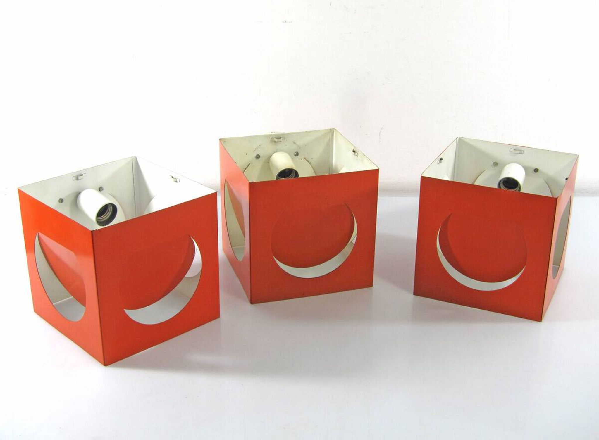 3 Stockmann Orno orange vintage Shogo Suzuki lamps