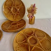 5 assiettes à coquillages vintage