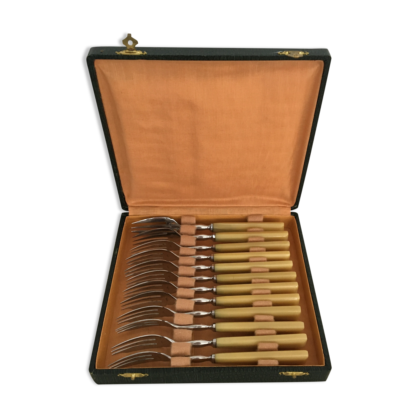 Set 12 dessert forks in their box