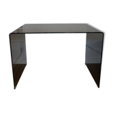 Bureau console en verre fumé