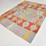 7x9 Oushak Area Rug, Boho Rug, Rare Style Rug, Colorful Rug, 195x259Cm