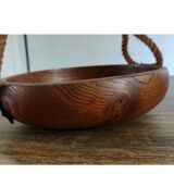 Adrien Audoux and Frida Minet rare basket in solid oak and rope