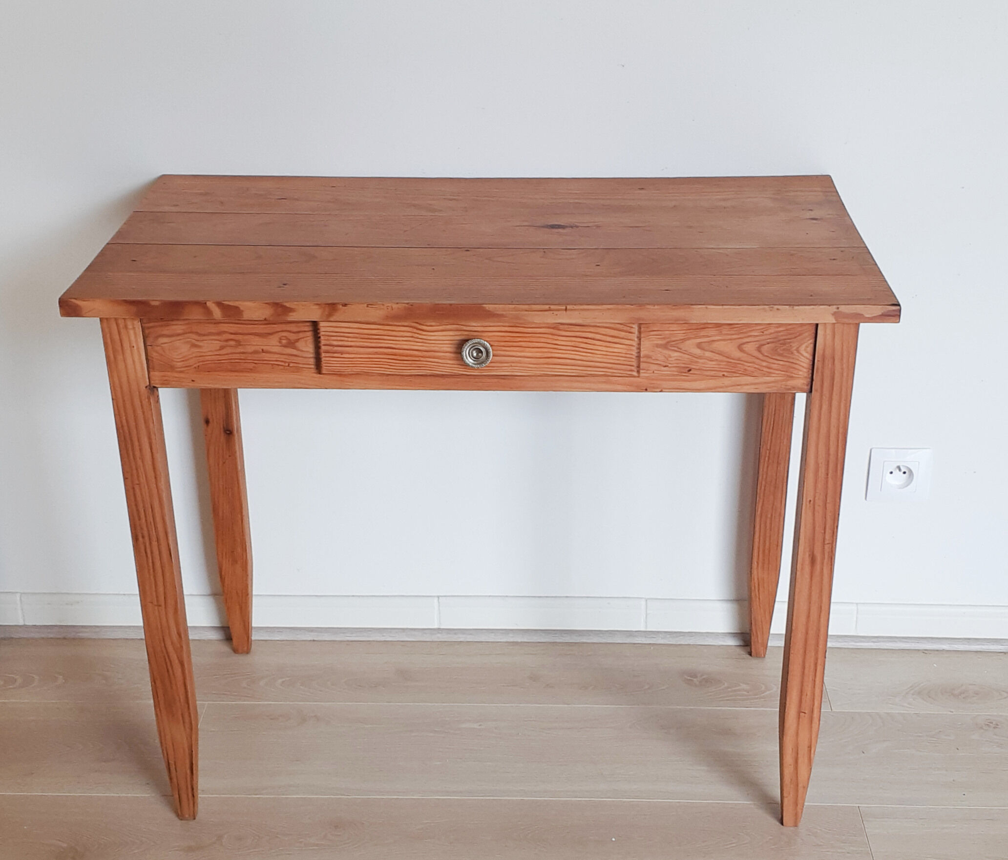 Waxed wooden farmhouse table