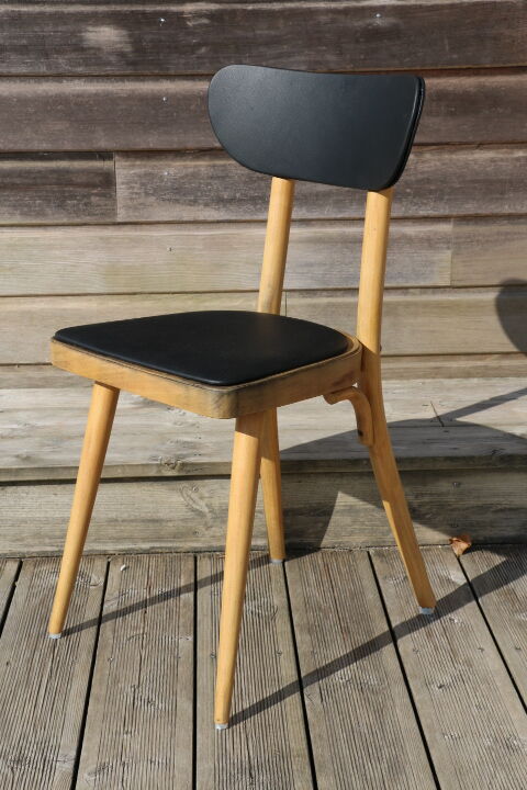 Chair 1950 skaï black light beech