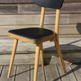 Chair 1950 skaï black light beech