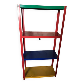 Shelf on multi-colored metal feet