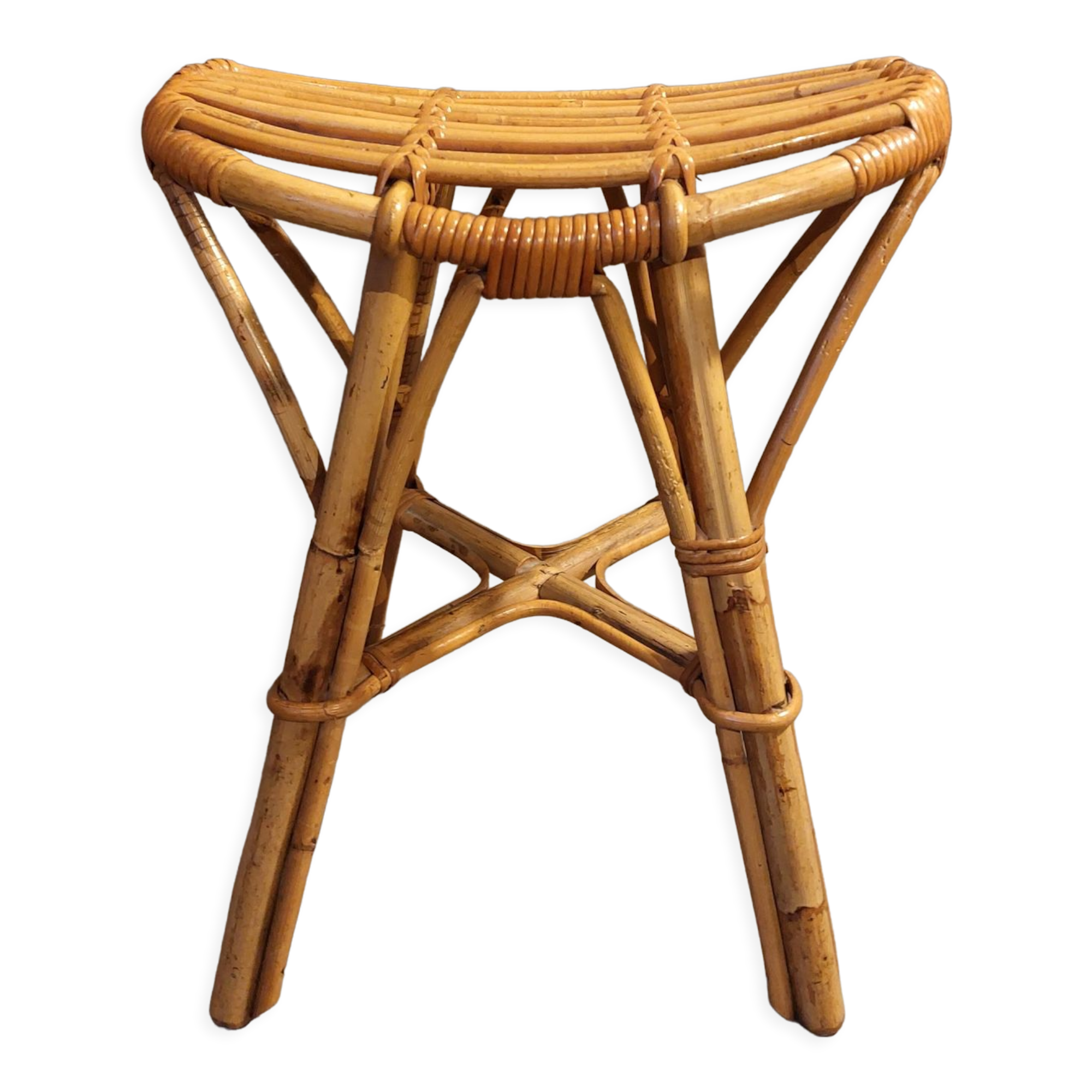 Vintage rattan stool 1960/1970.