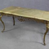Italian Vintage Brass Coffee Table With Marble by Orsenigo, 1960s