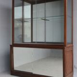 Pair of 1900 mahogany store windows
