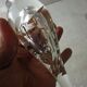 Pair of old carved engraved crystal candlesticks, Sirius style, Saint Louis