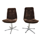 Pair of vintage velvet armchair chair 1970"