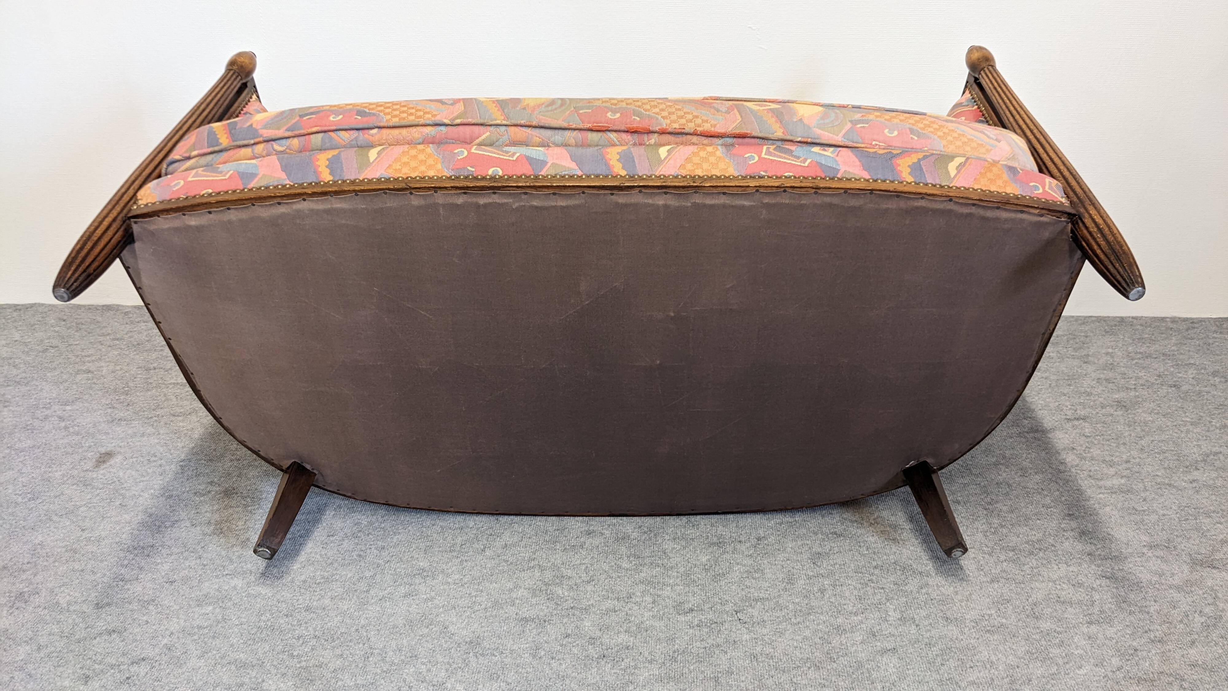Art Deco gondola sofa, France circa 1920