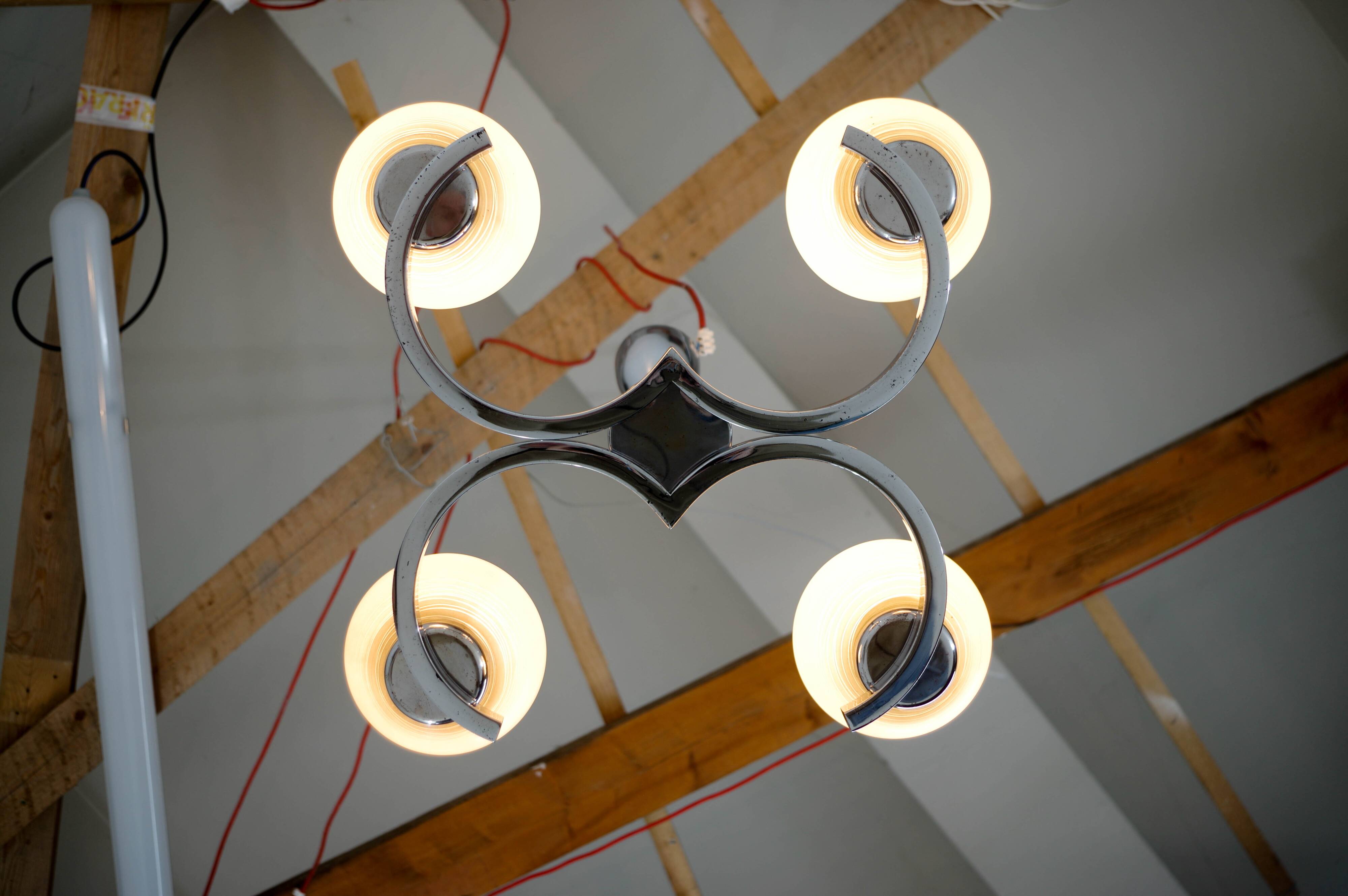 Mid-Century Chandelier by Napako, 1950s, Restored