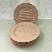 Set of six plates asparagus pale pink color porcelain dimension: D-25cm-