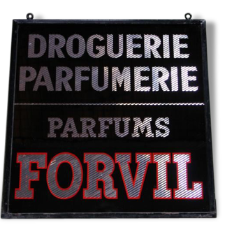 Ancienne enseigne parfums FORVIL
