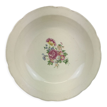Round hollow dish made in France Digoin Sarreguemines Sevigne model