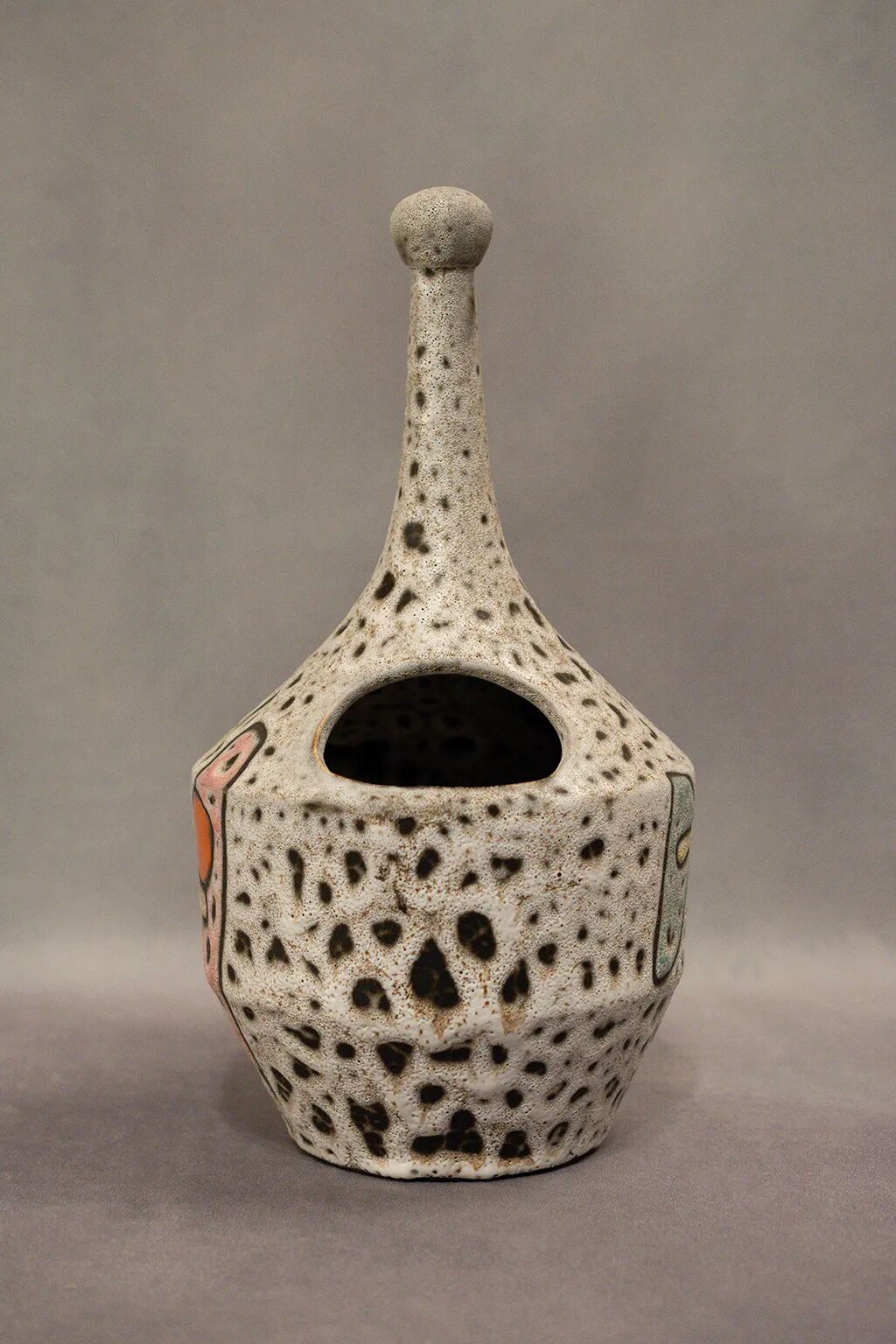 Verseuse fat lava décor abstrait Marius Bessone Vallauris - Mid-century 60