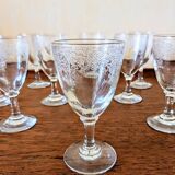 Verres anciens en cristal gravées