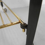 Table basse vintage sur roulettes avec porte-bagages