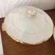 Tableware service 40 pieces in white and gilded porcelain CG Cie France Limoges