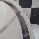 Silver-plated metal serving tray with chiseled finish #PLMR