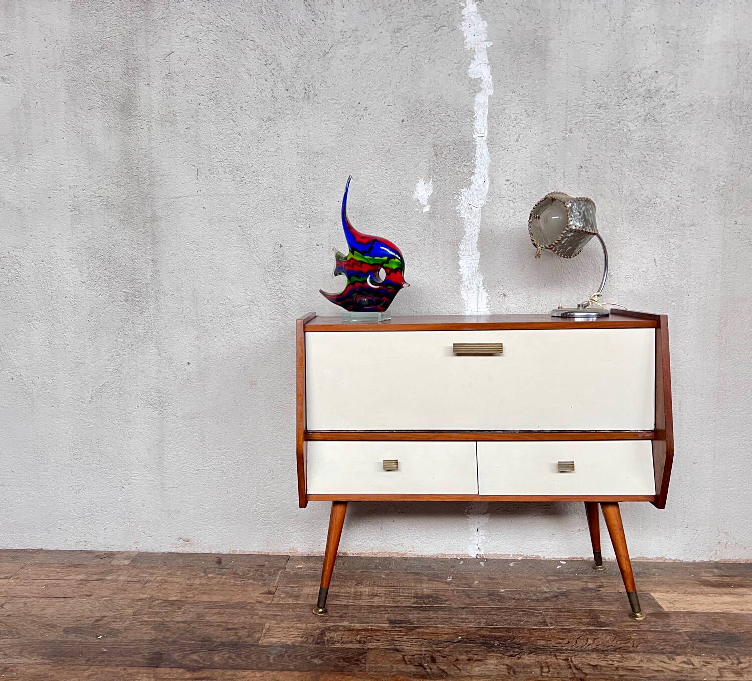 Mini sideboard TV cabinet end of Scandinavian vintage sofa